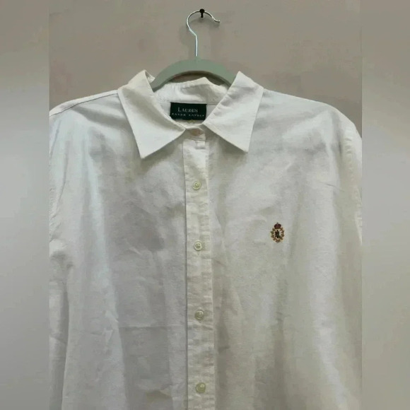 Lauren Ralph Lauren Other - Ralph Lauren Men's White Oxford Shirt M Long Sleeve Embroidered RL Logo